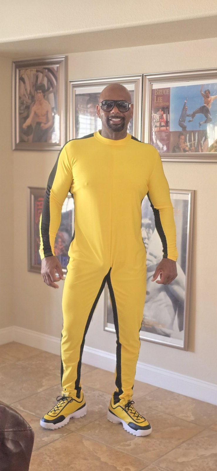 James in training gear at home